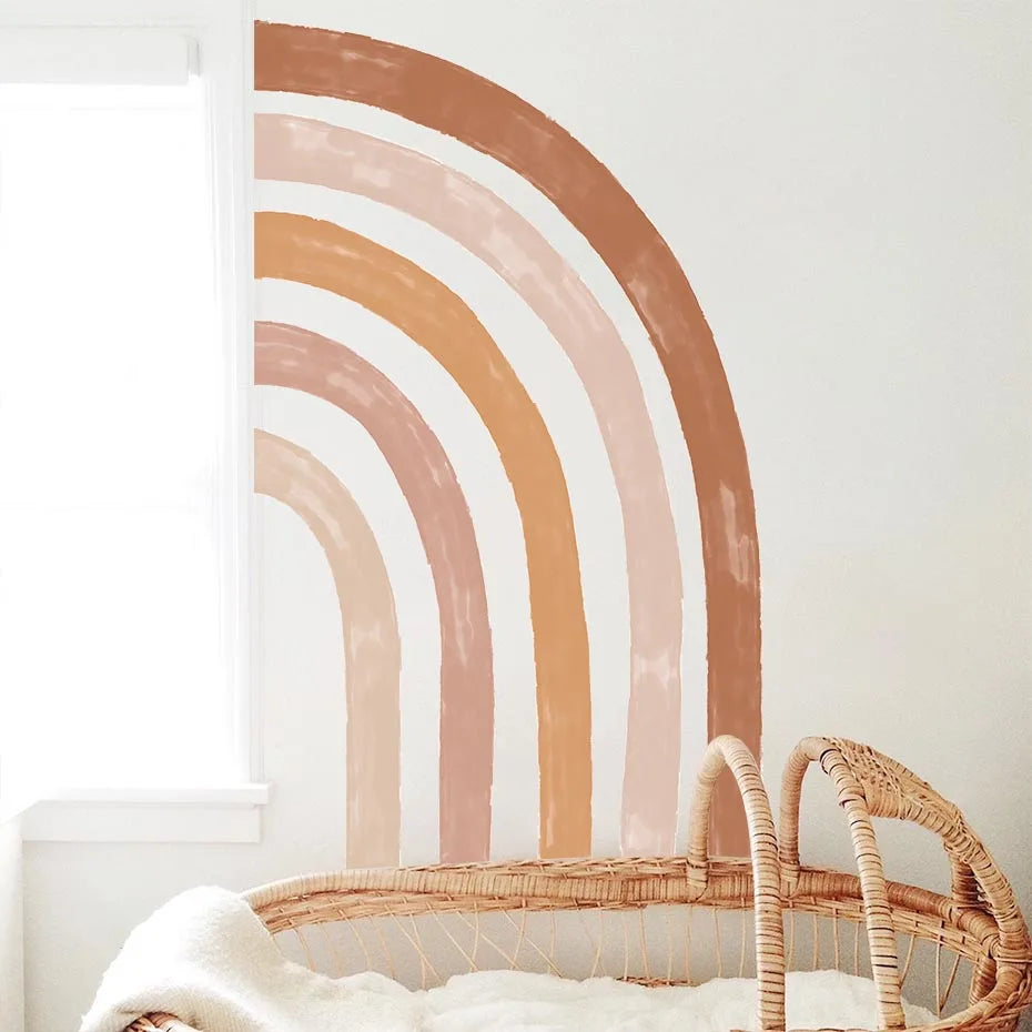 Rainbow Dreams Large Wall Decal Sticker - Boho Neutral Watercolour Hal ...