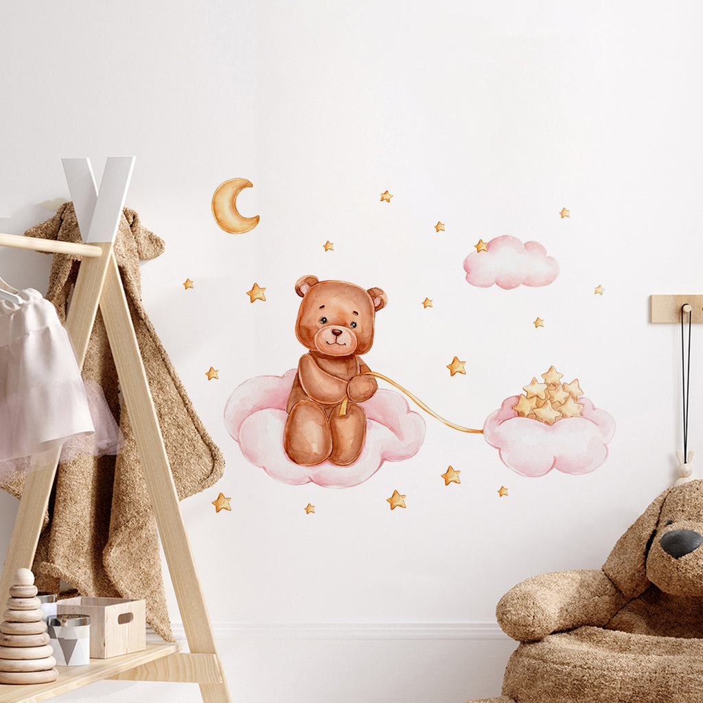Night Sky Dreaming Wall Decal Stickers - Collecting Stars - KASIE's Room