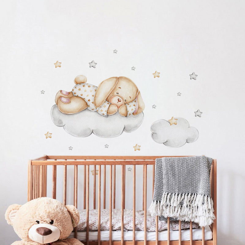 Night Sky Dreaming Wall Decal Stickers - Sleepy Dog - KASIE's Room