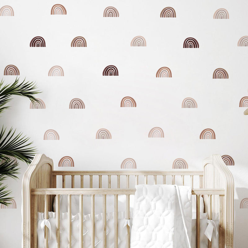 Muted Rainbow Dreams Wall Decal Stickers - Ombré Brown - KASIE's Room