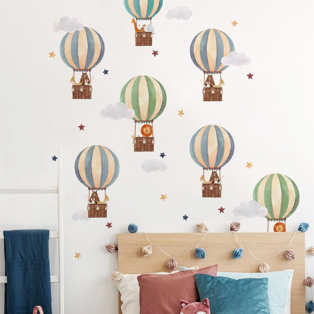 Cartoon Ballooning Animal Wall Decal Stickers - KASIE's Room