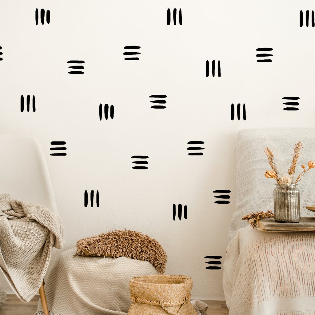 Boho Dreams Wall Decal Stickers - Three Black Lines - KASIE's Room