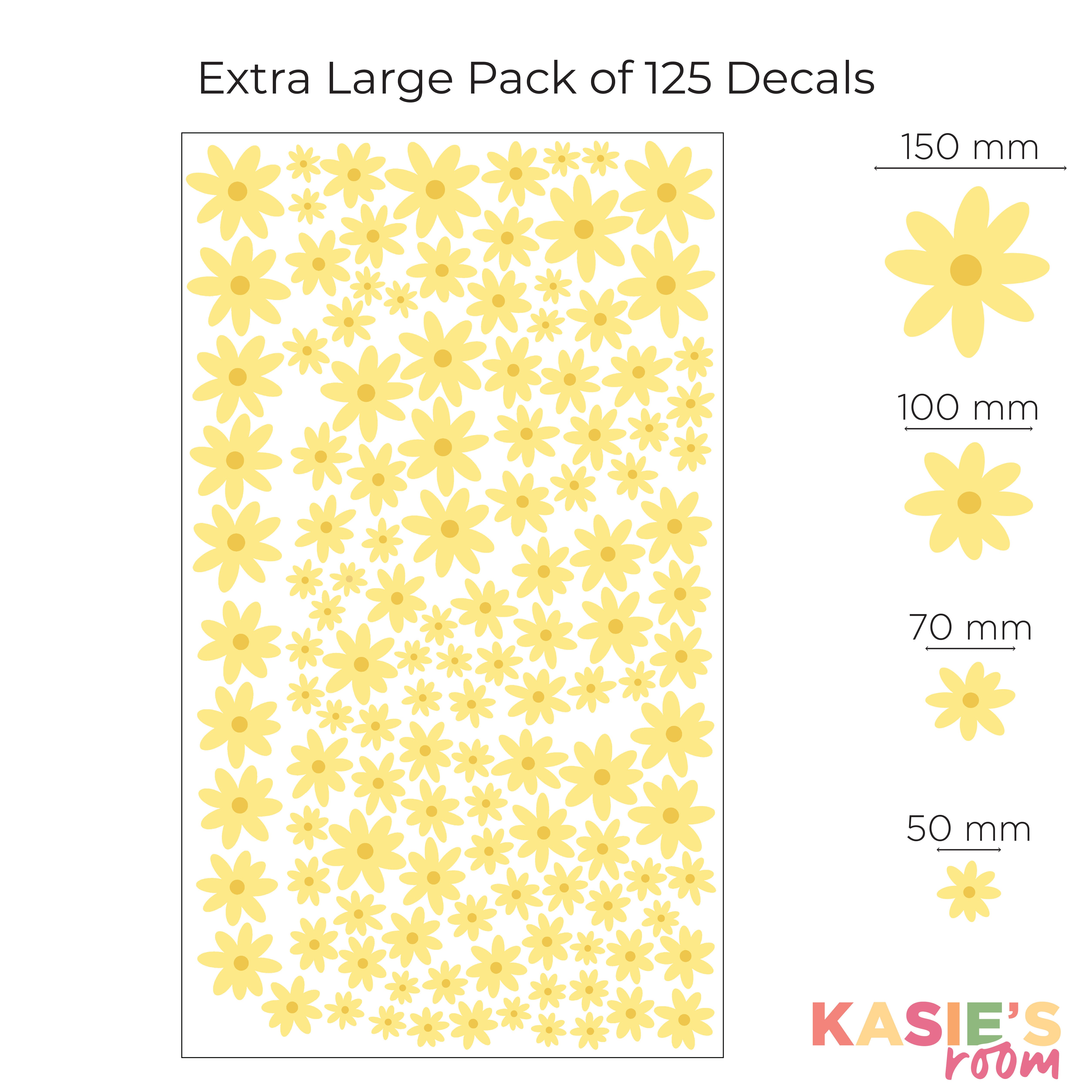 Abby's Daisy Daydreams Fabric Wall Decal Stickers - Bright Yellow ...