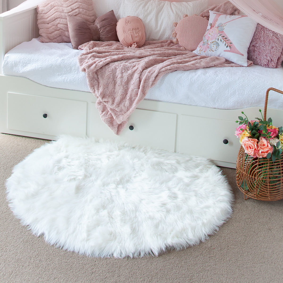 Fluffy Cloud Faux Fur Round Mat – KASIE's Room