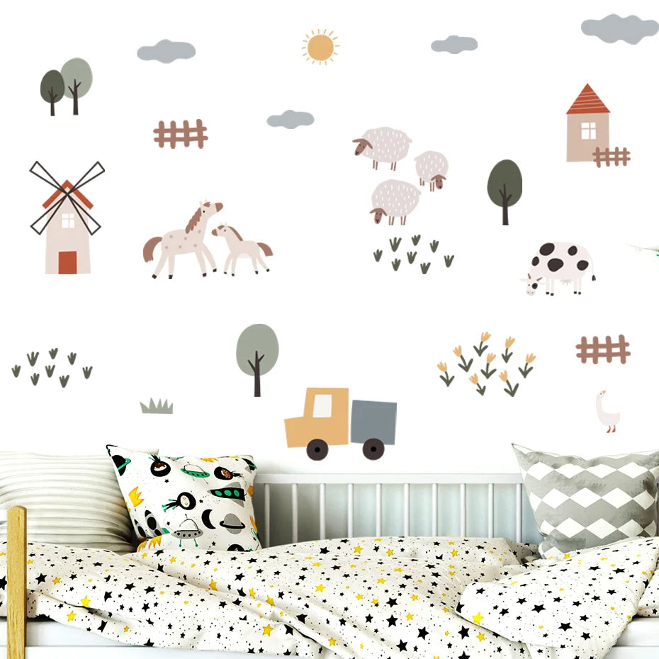 Farm Fun Wall Decal Stickers - Animals & Tractors Small Pack – KASIE's Room