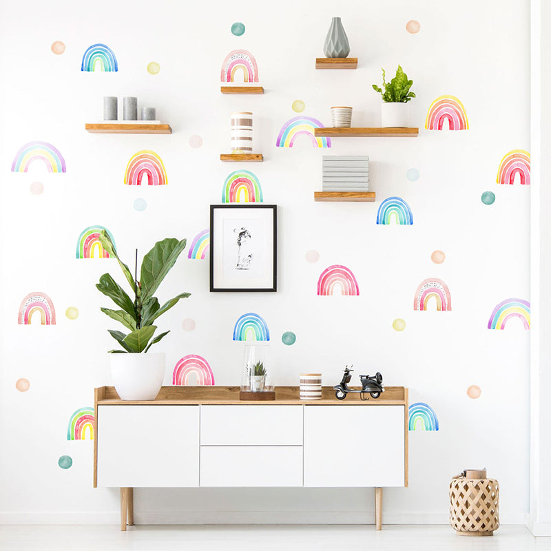 Happy Rainbows Wall Decal Stickers - Neon Fun - KASIE's Room