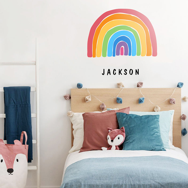 Happy Rainbows Wall Decal Sticker- Personalise Me - KASIE's Room