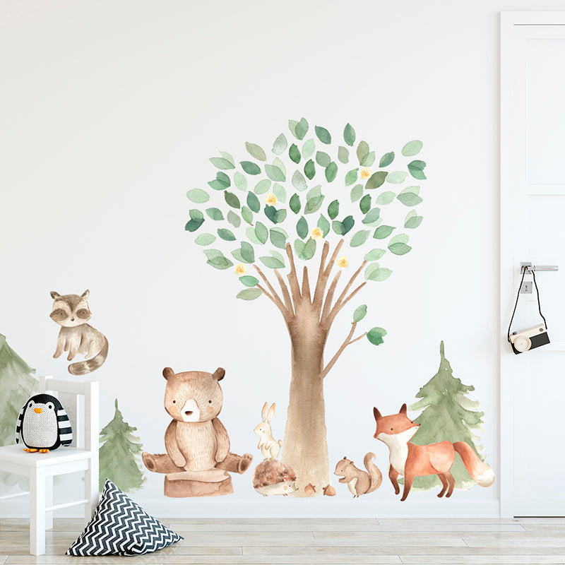 Woodland Animal Watercolour Wall Decal Sticker - KASIE's Room