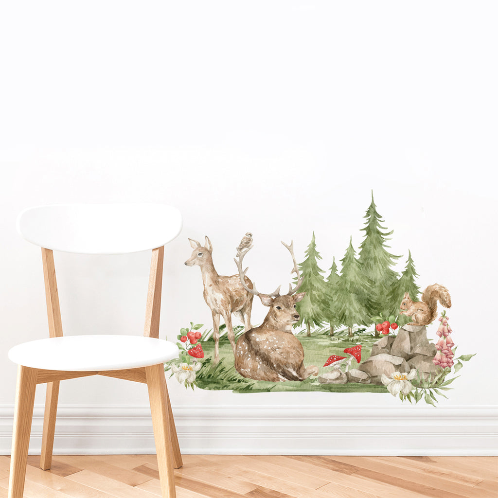 Northern Forest Wall Decal Stickers - Deer & Friends - KASIE's Room
