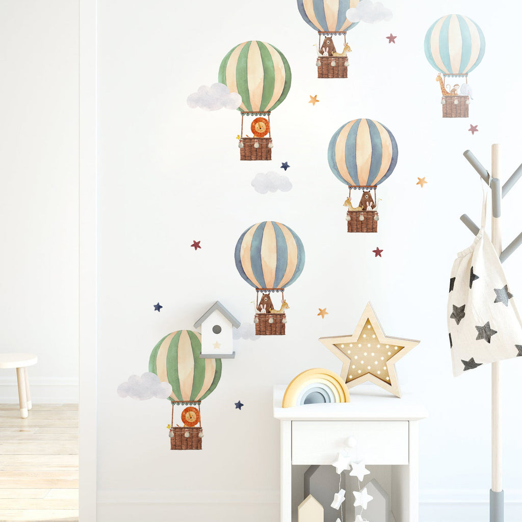 Cartoon Ballooning Animal Wall Decal Stickers - KASIE's Room