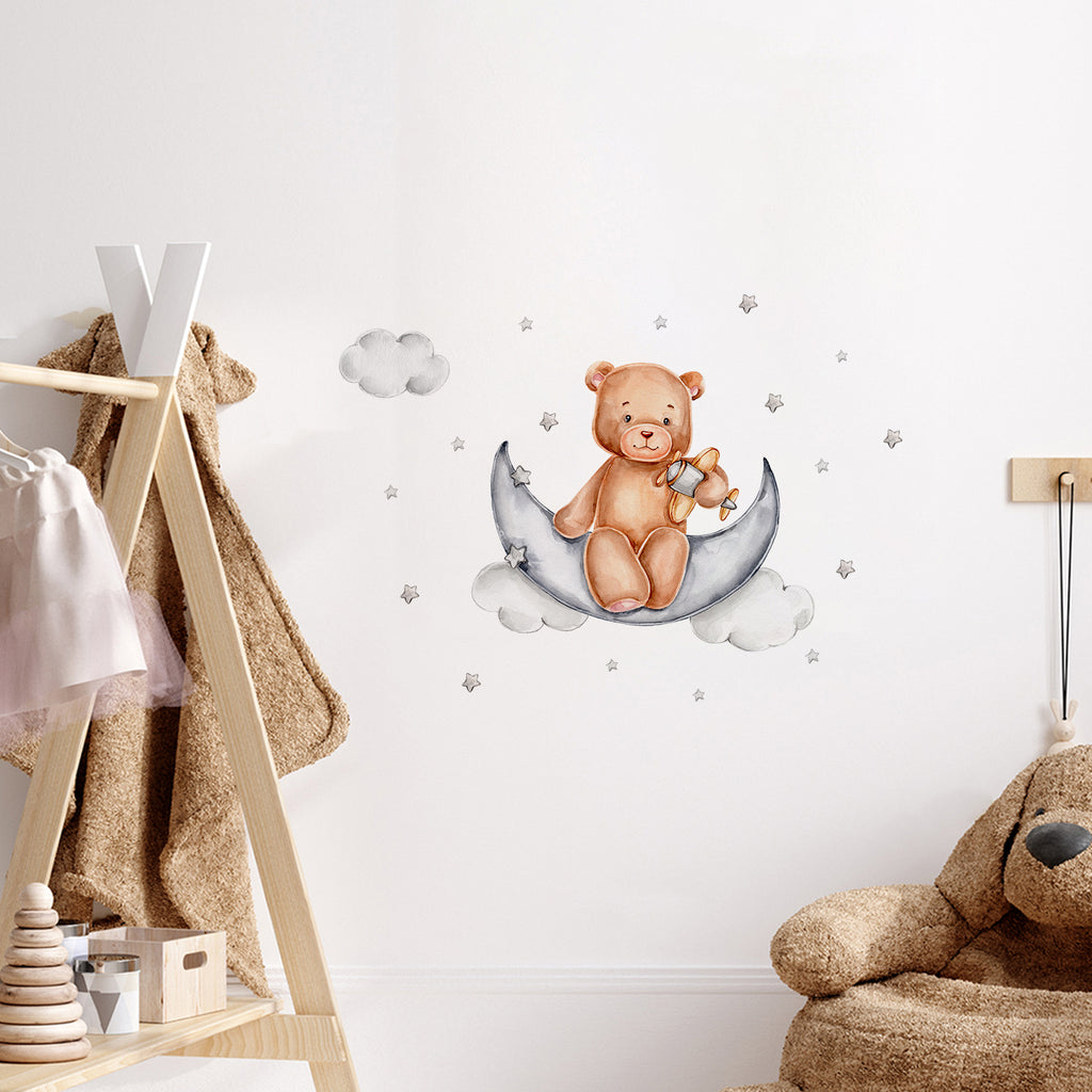 Night Sky Dreaming Wall Decal Stickers - My Toy Plane - KASIE's Room