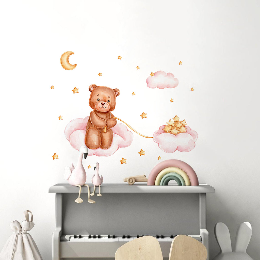 Night Sky Dreaming Wall Decal Stickers - Collecting Stars - KASIE's Room