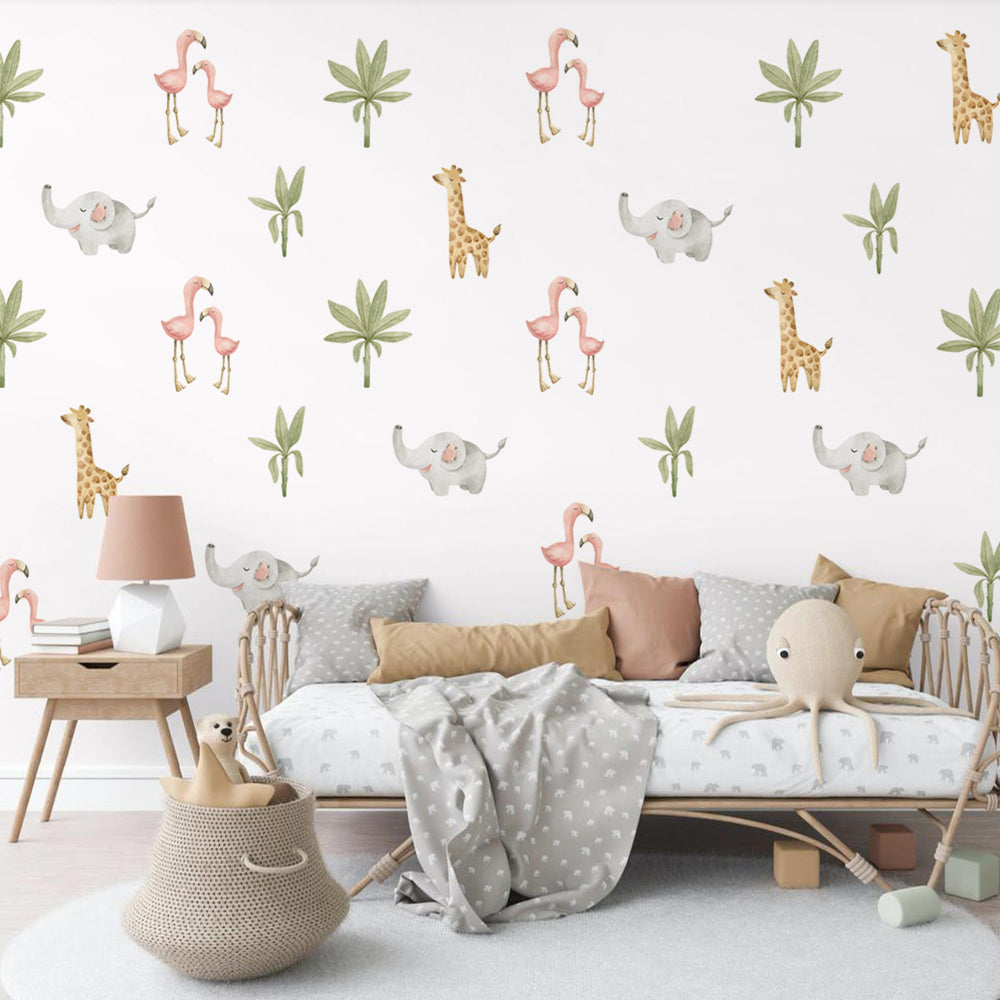 Happy Animals Wall Decal Stickers - Little Africa Collection - KASIE's Room