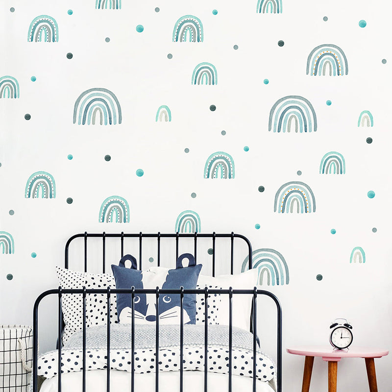 Rainbow Dreams Wall Decal Stickers - Dot Fun Teal - KASIE's Room