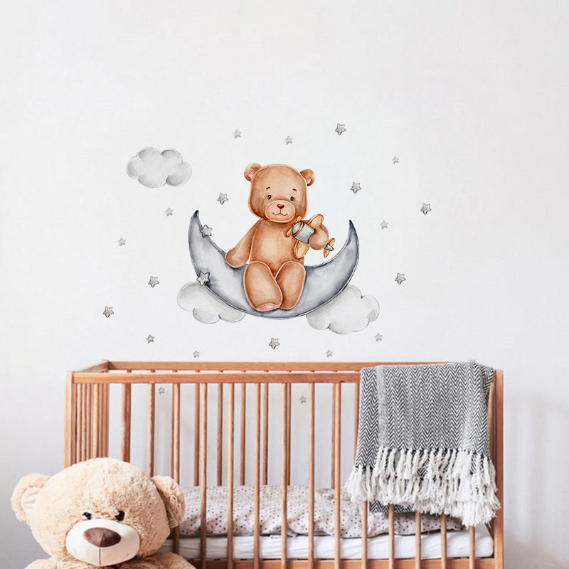 Night Sky Dreaming Wall Decal Stickers - My Toy Plane - KASIE's Room
