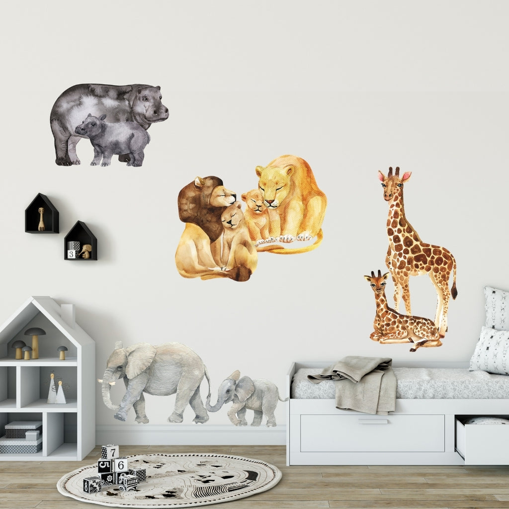 Watercolour Animals Wall Decal Stickers - African Collection - KASIE's Room