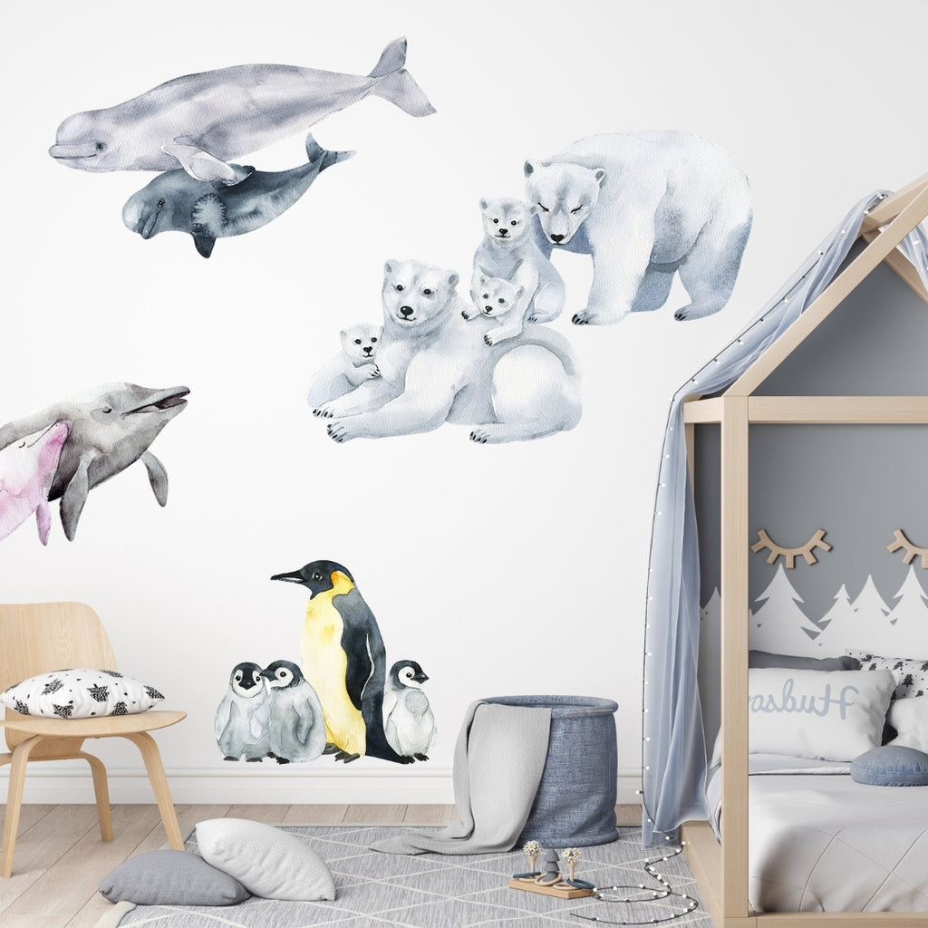 Watercolour Animals Wall Decal Stickers - Arctic Collection - KASIE's Room