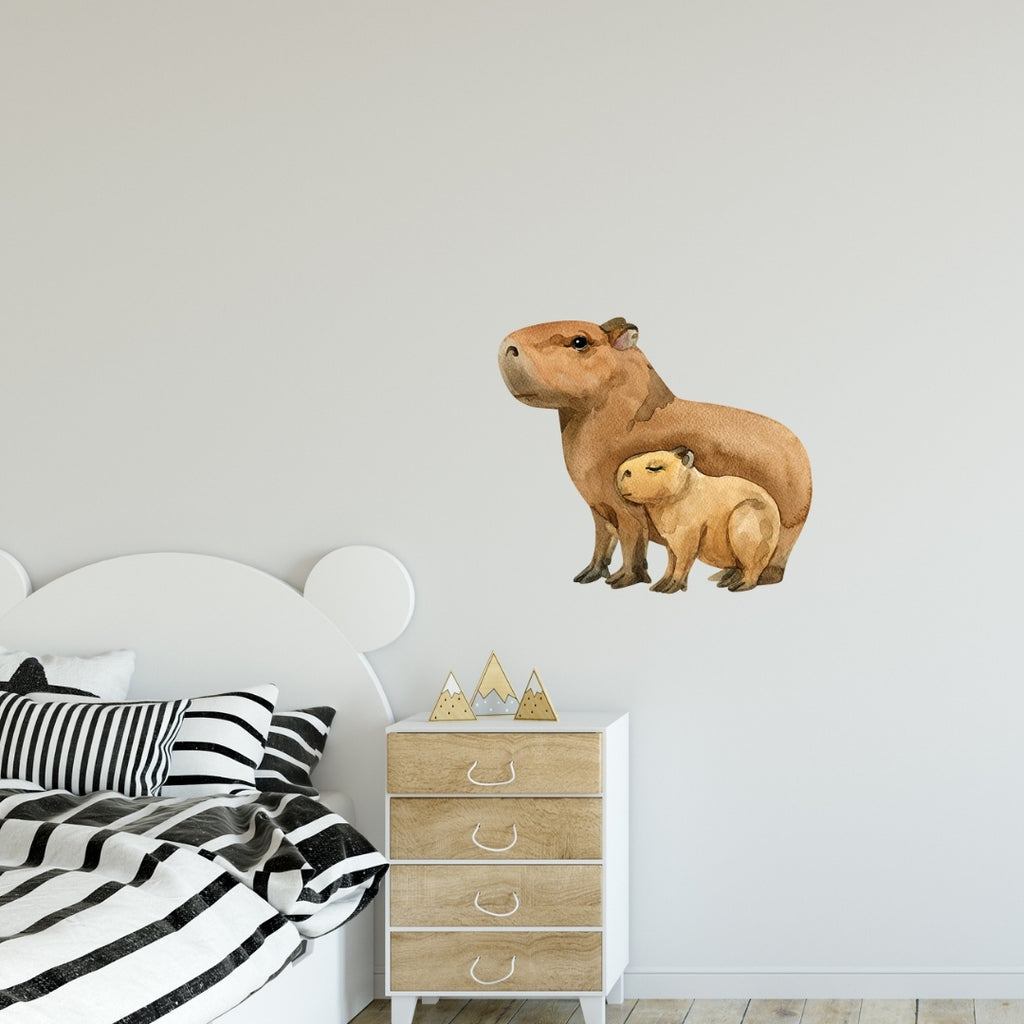 Watercolour Animals Wall Decal Stickers - Capybara - KASIE's Room