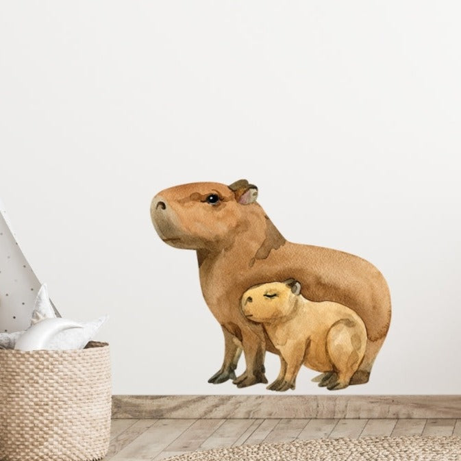 Watercolour Animals Wall Decal Stickers - Capybara - KASIE's Room