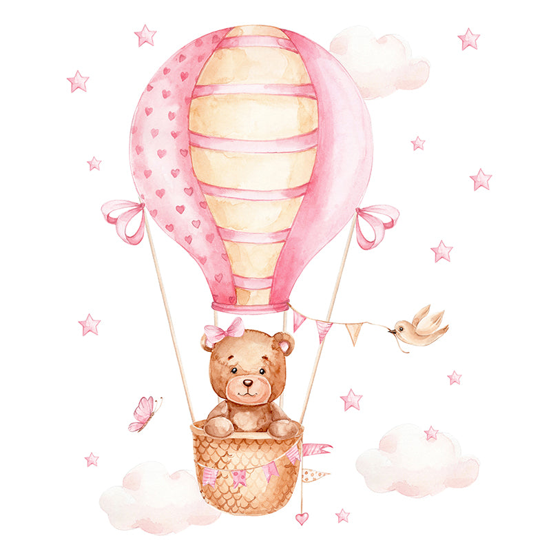 Night Sky Ballooning - Pink Bear - KASIE's Room