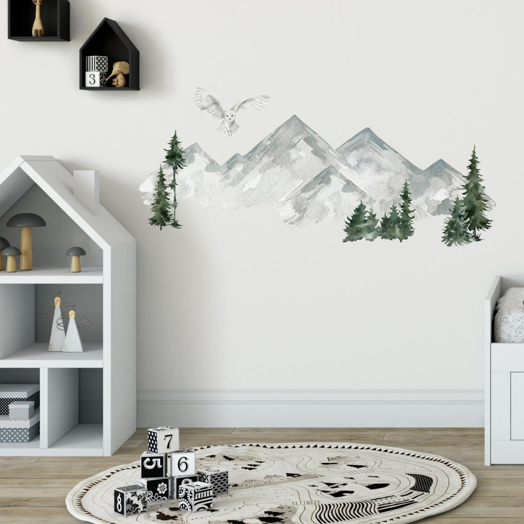 Northern Forest Wall Decal Stickers - Mountain & Eagle - KASIE's Room