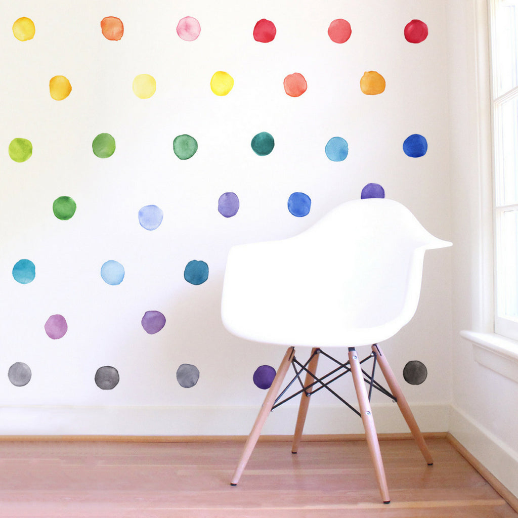 Rainbow Watercolour Dot Wall Decal Stickers - KASIE's Room