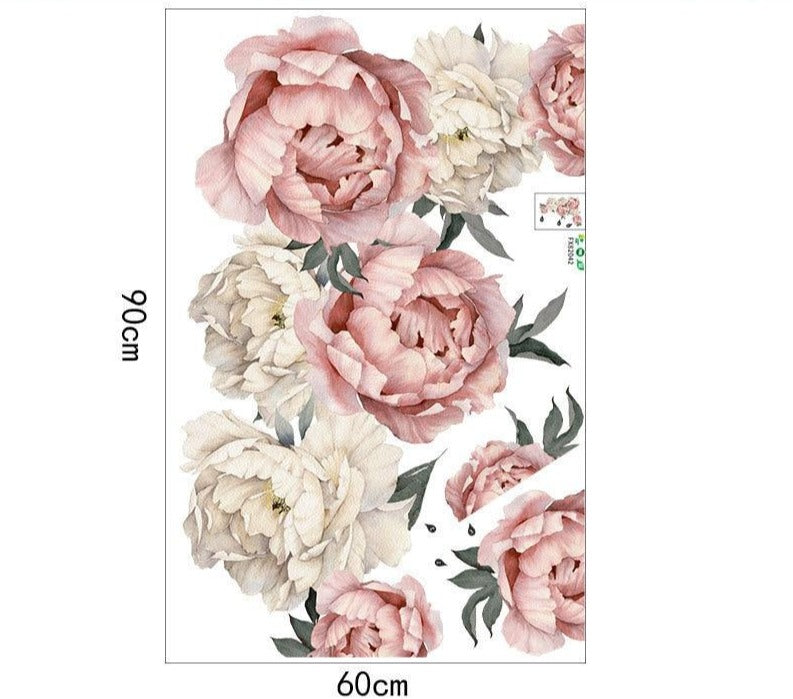 Large Pink Peony Wall Decal Sticker - KASIE's Room