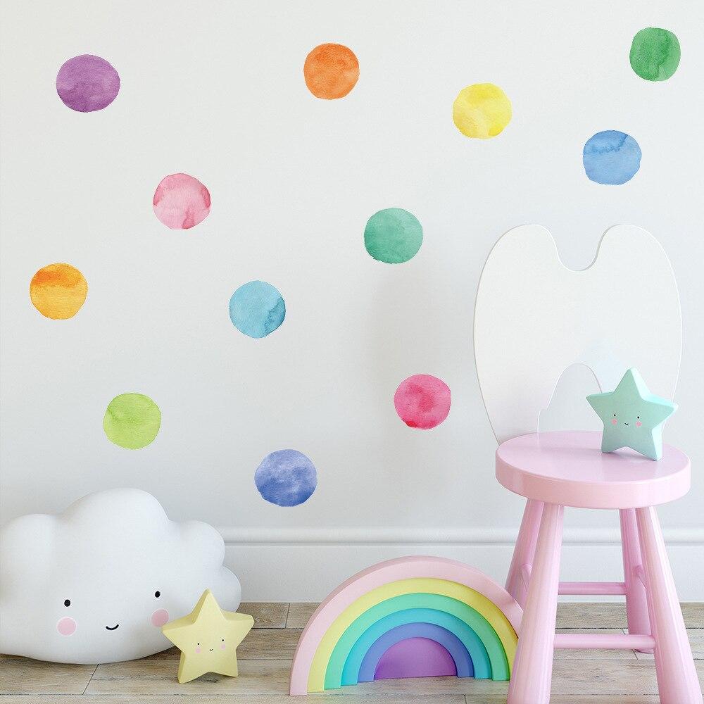 Giant Watercolour Rainbow Dot Wall Decal Stickers - KASIE's Room