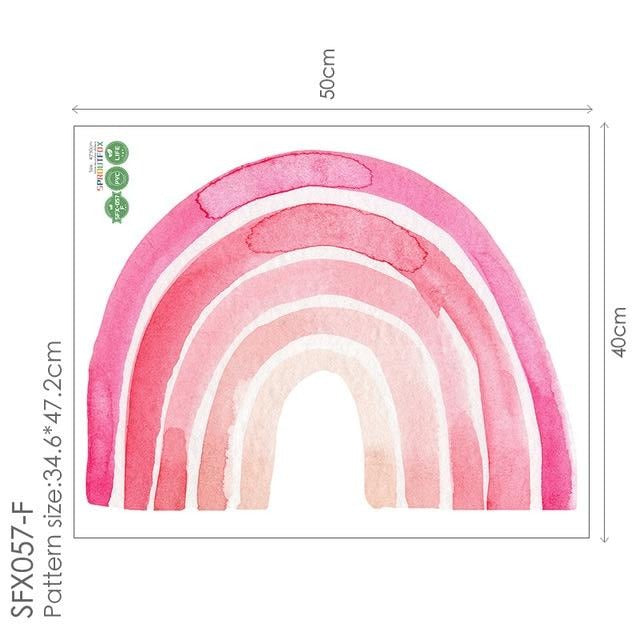 Happy Rainbows Wall Decal Sticker - Neon Fun Pink - KASIE's Room