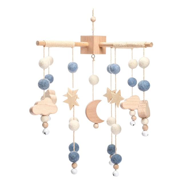 Sweet Dreams Baby Mobile - Wooden Clouds & Moon - KASIE's Room