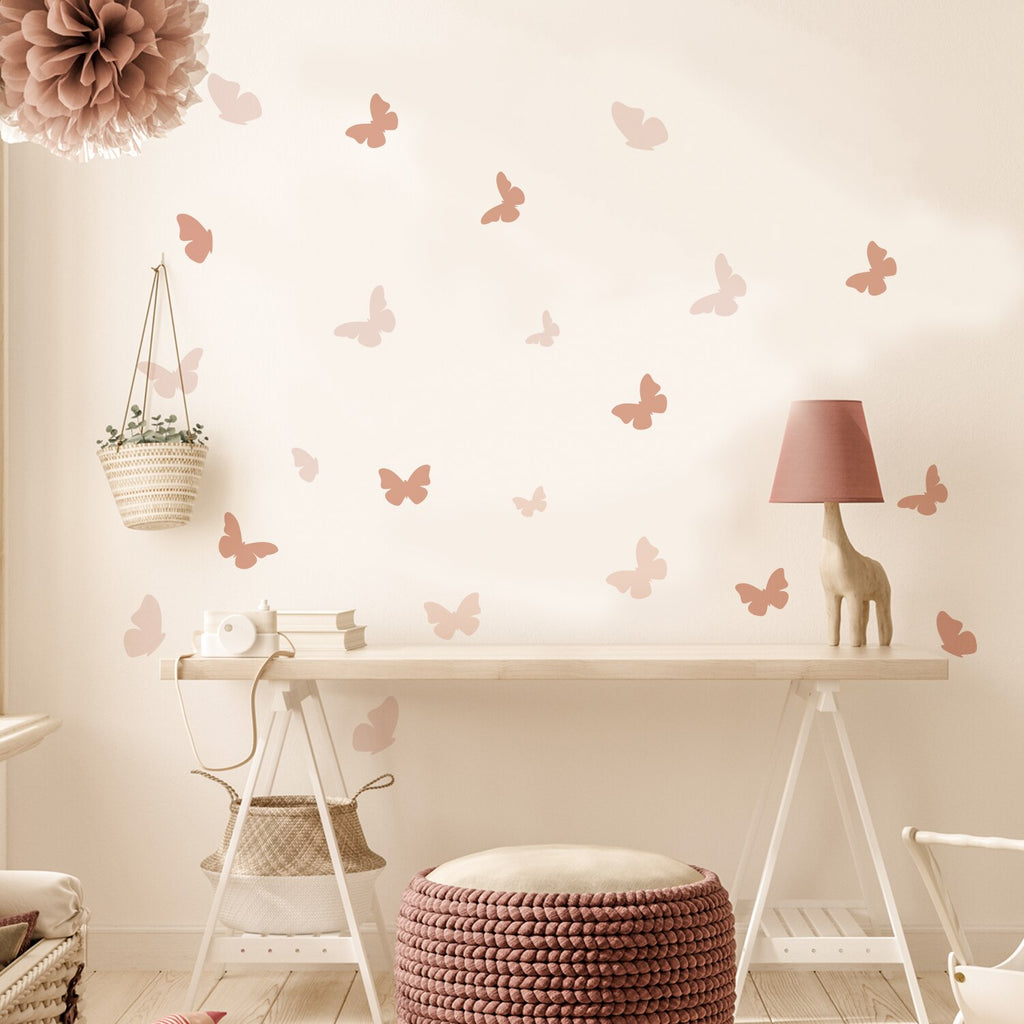 Boho Dreams Wall Decal Stickers - Neutral Butterflies - KASIE's Room
