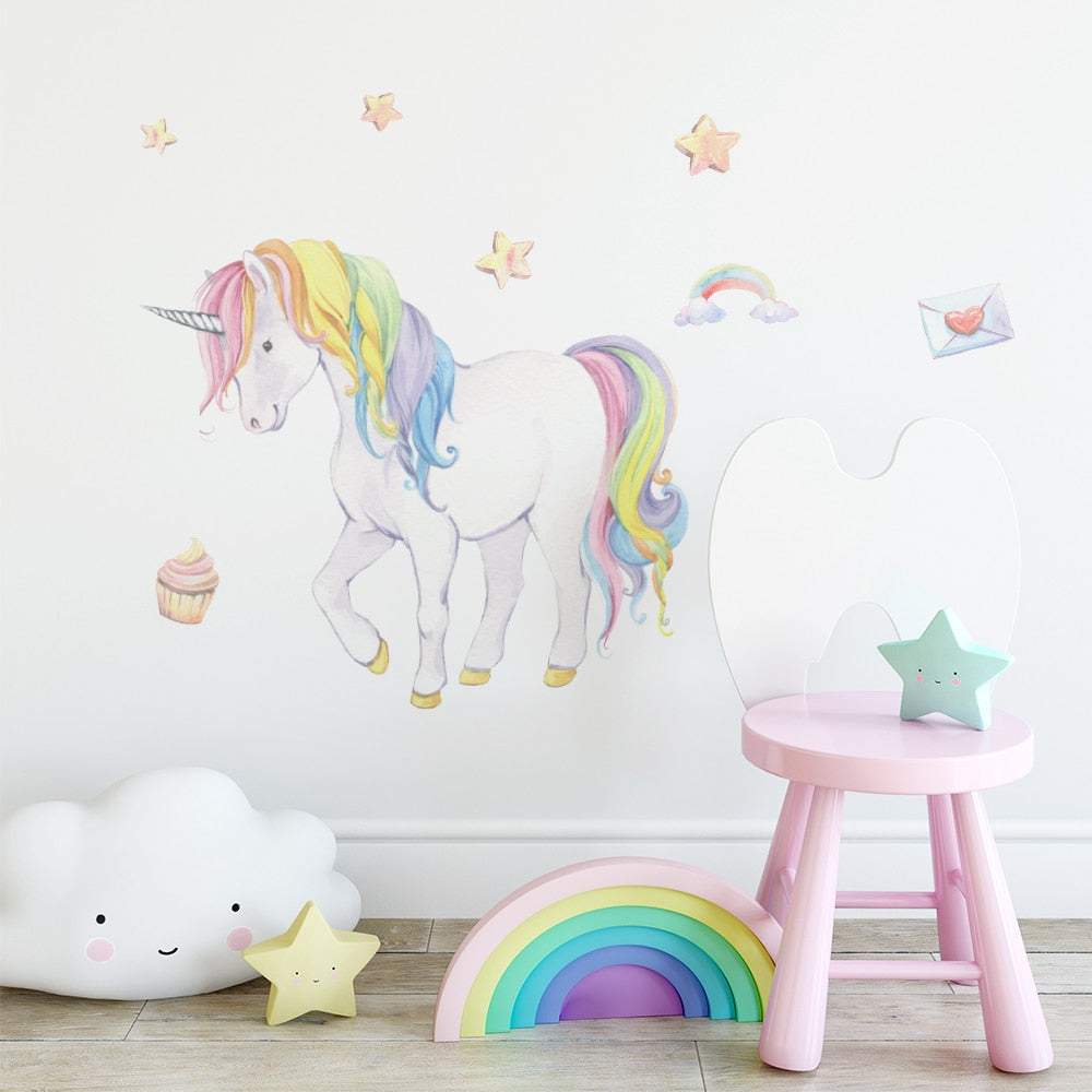 Unicorn Dreams Wall Decal Sticker - Sorbet Rainbow - KASIE's Room