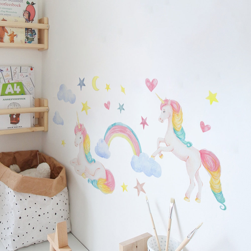 Unicorn Dreams Wall Decal Sticker - Candyfloss Rainbow - KASIE's Room