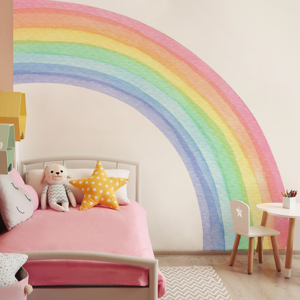 Rainbow Dreaming Wall Decal Sticker - Pastel Wall Half Rainbow - KASIE's Room
