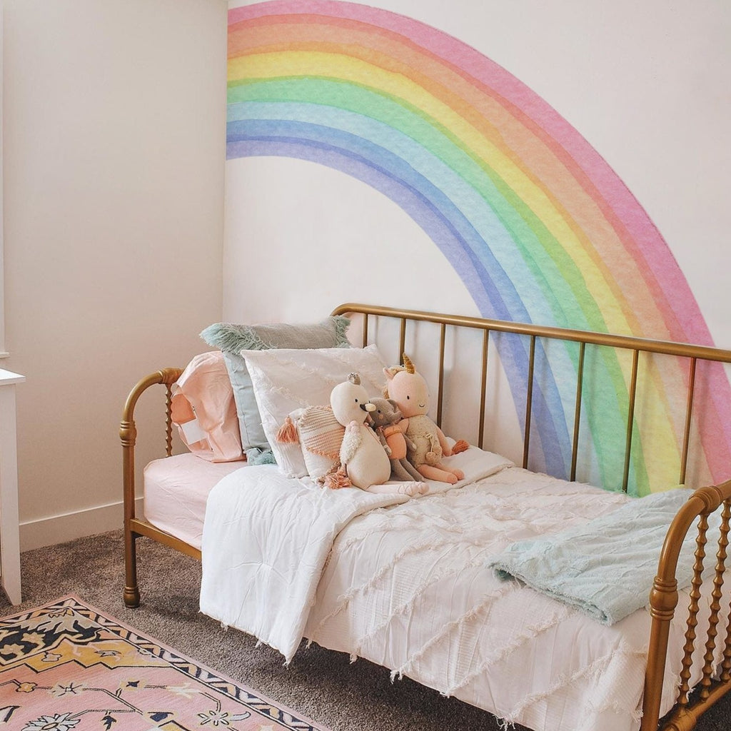 Rainbow Dreaming Wall Decal Sticker - Pastel Wall Half Rainbow - KASIE's Room