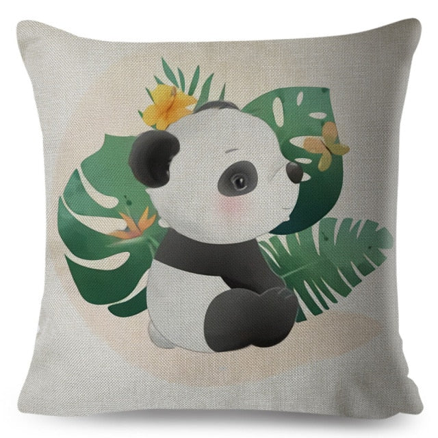 Cartoon Animal Cushion Cover - Tropical Garden - KASIE's Room