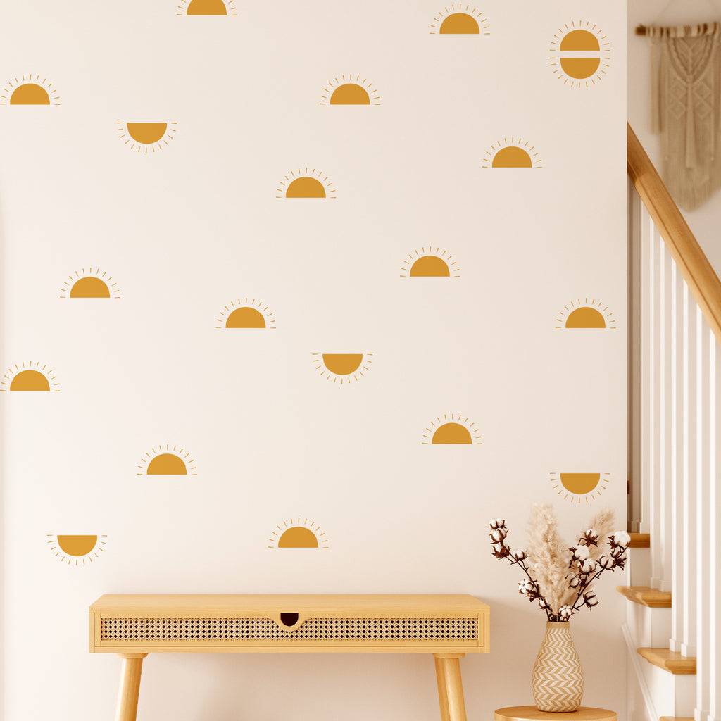 Boho Dreams Wall Decal Stickers - Yellow Half Suns - KASIE's Room