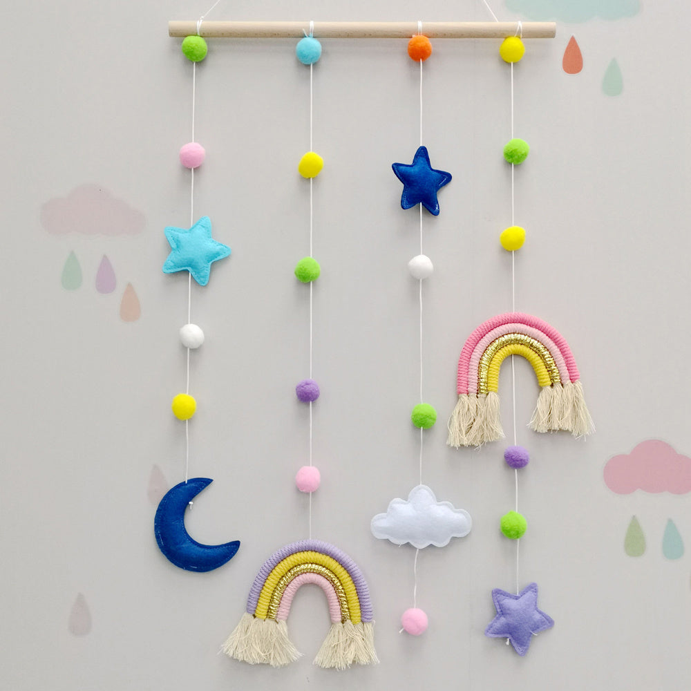 Pom Pom & Rainbow Wall Hanging Mobile - KASIE's Room
